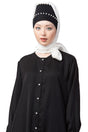 Buy Cotton Solid Hijab in Black and White