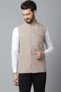 Buy Men's Cream Cotton Solid Waistcoat Online - KARMAPLACE