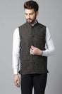 Buy Men's Brown Wool Textured Waistcoat Online - KARMAPLACE