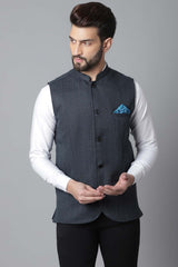 Buy Men's Beige Cotton Solid Waistcoat Online - KARMAPLACE