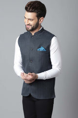 Buy Men's Beige Cotton Solid Waistcoat Online - KARMAPLACE