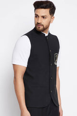 Buy Men's Black Nehru Jacket