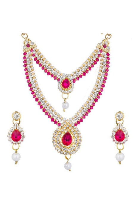 Buy Women's Alloy Necklace in Pink and White Online
