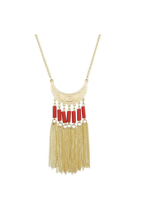 Buy Women's Alloy Necklace in Gold and Peach Online