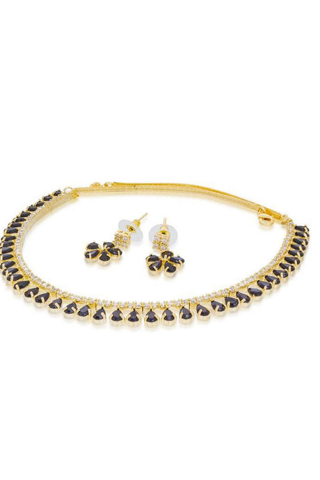 Buy Women's Alloy Necklace in Black and Gold Online