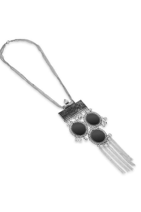 Buy Women's Alloy Necklace in Silver and Black Online