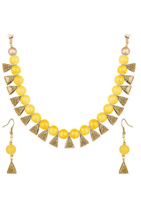 Buy Women's Alloy Necklace in Yellow Online