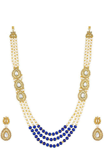 Buy Women's Alloy Necklace in Blue and White Online