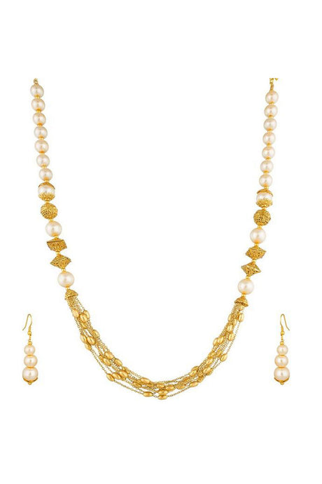 Buy Women's Alloy Necklace in White and Gold Online