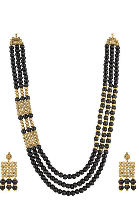 Buy Women's Alloy Necklace in Black and Gold Online