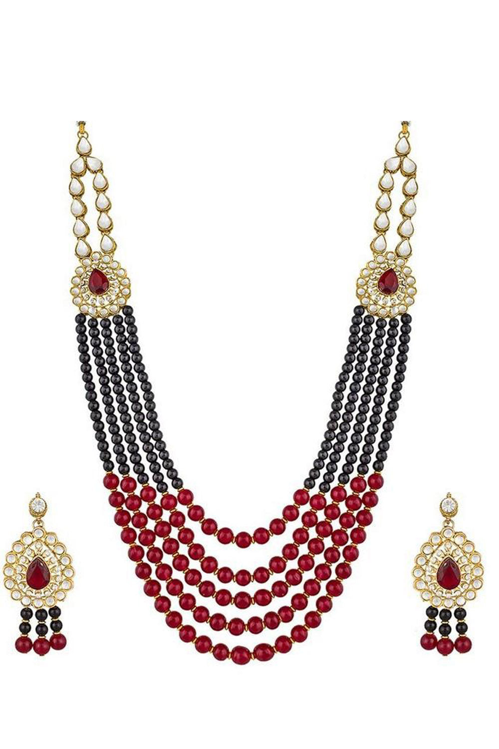 Women's Alloy Necklace in Red and Black