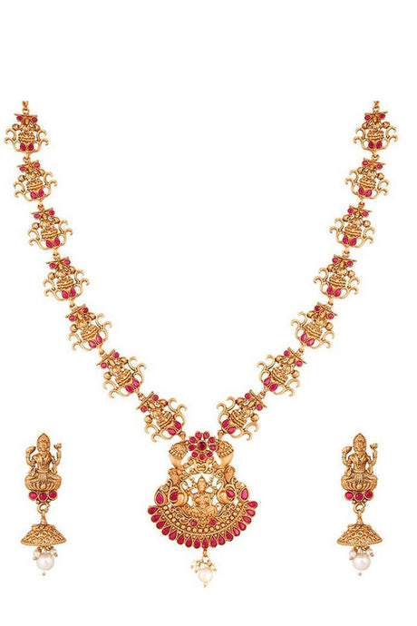  Buy Women's Alloy Necklace in Gold and Pink Online