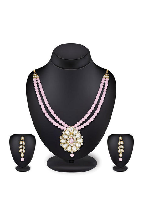 Buy Women's Alloy Necklace Set in Light Pink Online