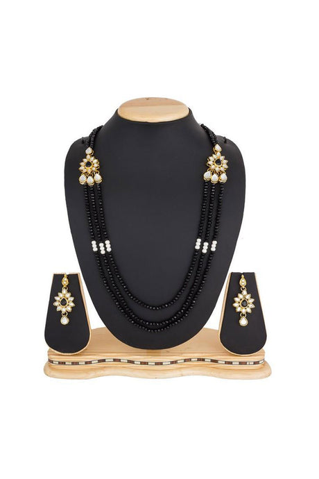 Buy Women's Alloy Necklace Set in Gold and Black Online