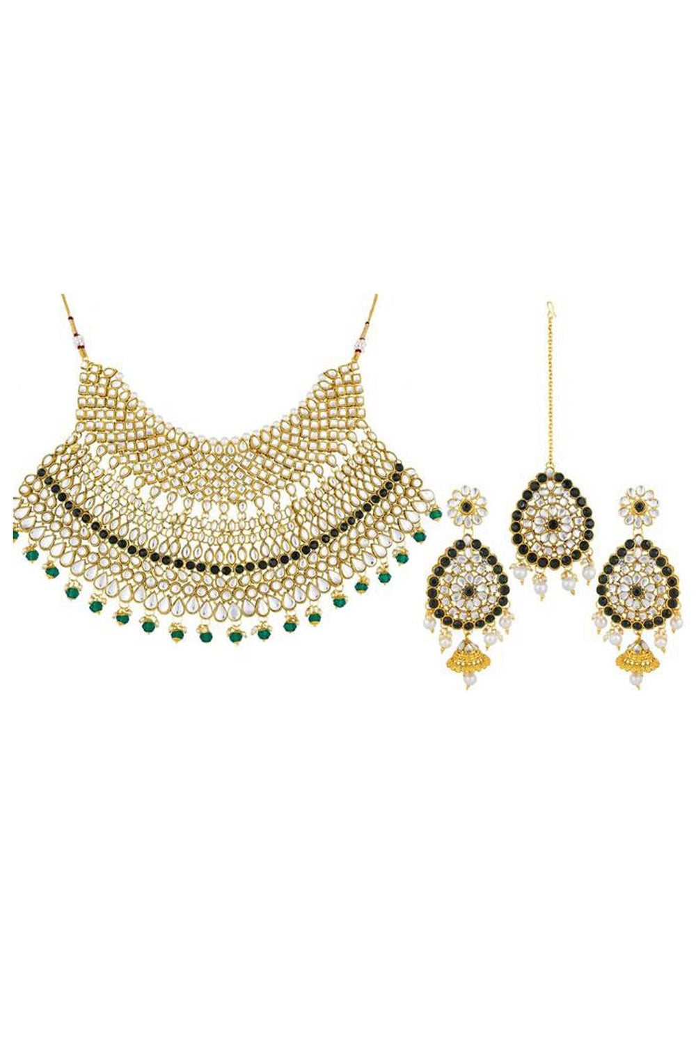 Buy Women's Alloy Necklace Set in White and Black Online