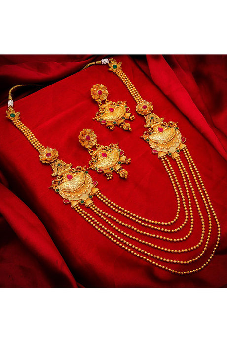 Buy Women's Alloy Necklace and Earrings Set in Gold Online