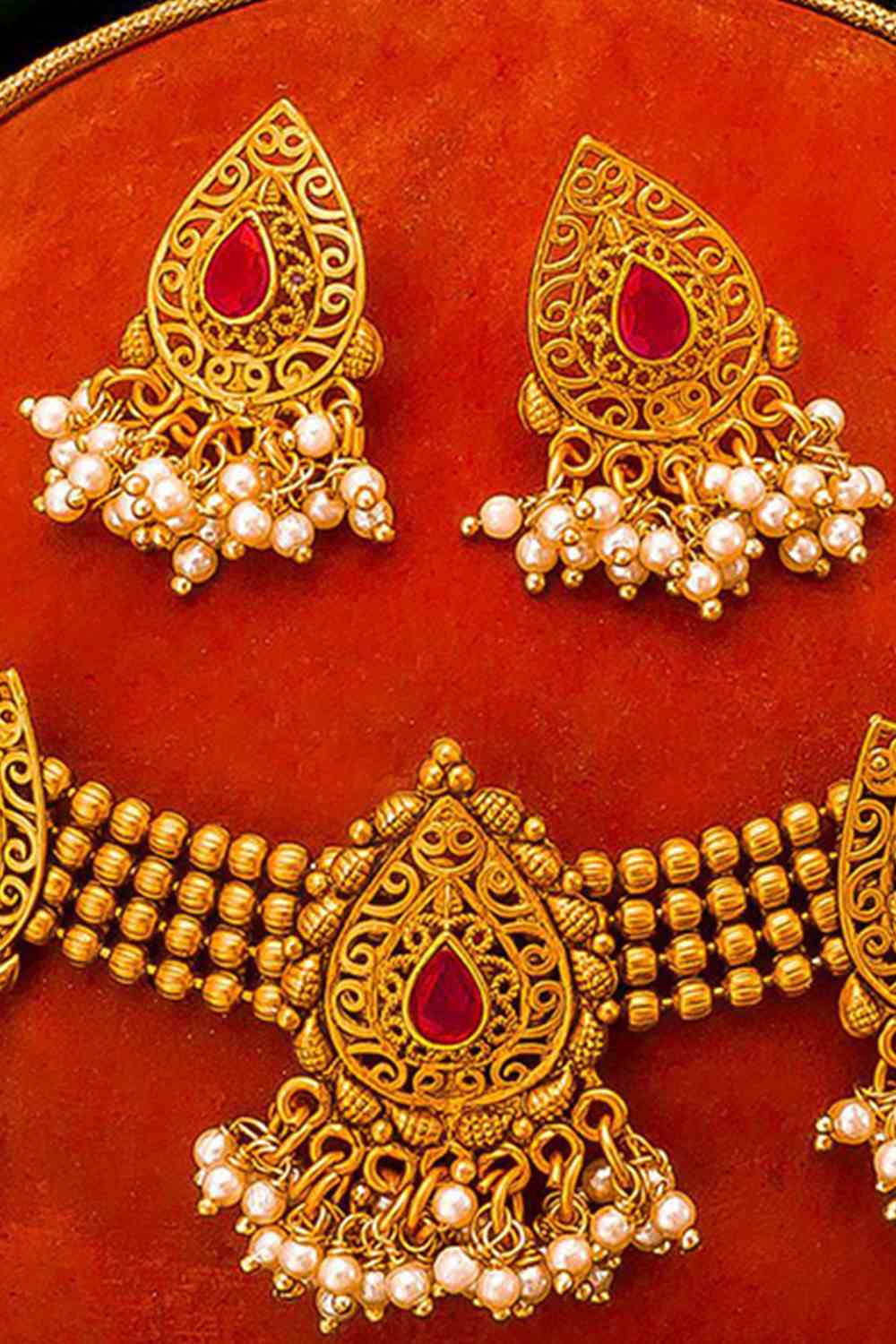 Buy Beautiful Necklace Set in Gold