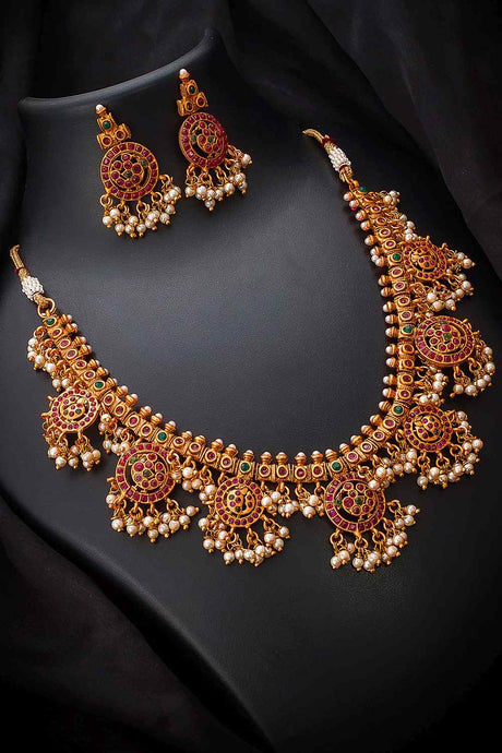 Buy Women's Copper Necklace Set in Gold
