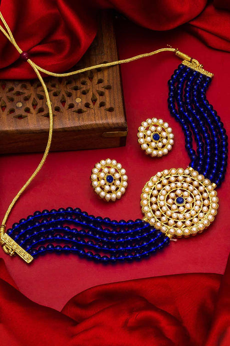 Buy Women's Alloy Necklace Set in Blue