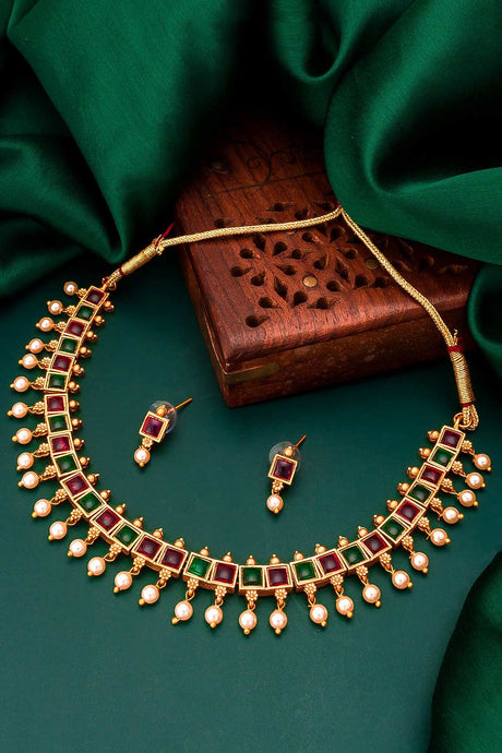 Buy Women's Alloy Choker Necklace Set in Multi Color Online