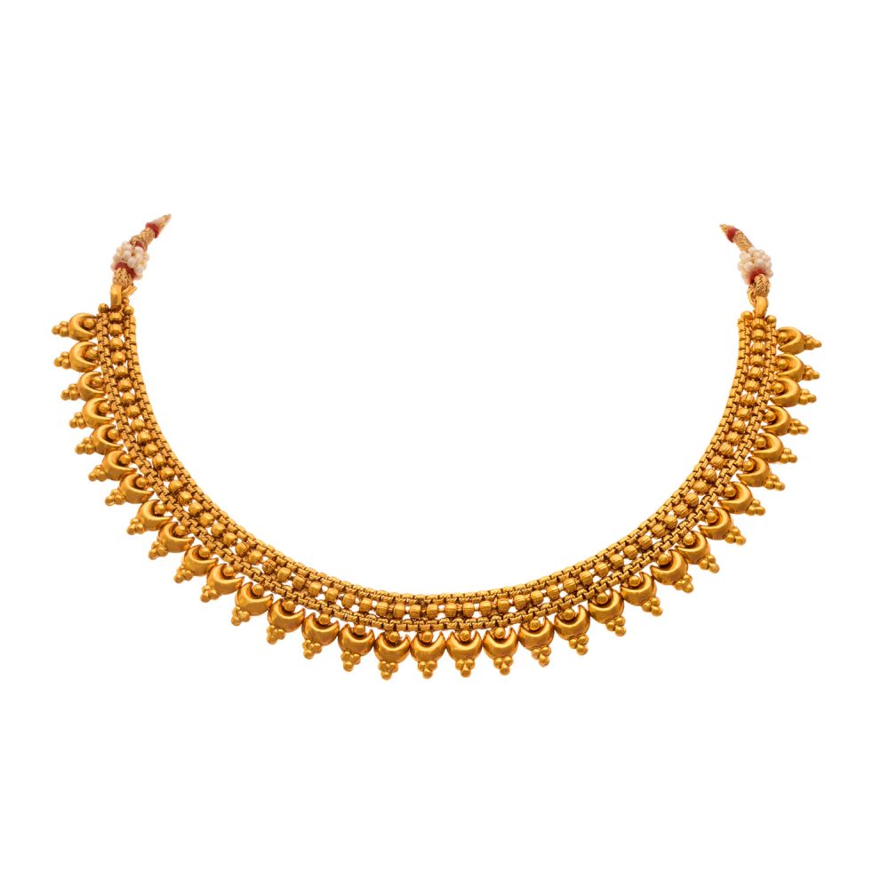 Traditional 1 Gram Gold Plated Necklace With Earring Jeweler Set For Women