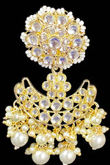 Ornate Miniature Pear Necklace Set With Earrings And Maang Tikka