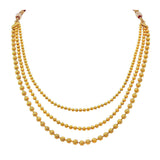 Buy Women's Copper 3 Layer Gold Bead Necklace Set Online - Back