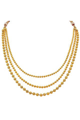 Buy Women's Copper 3 Layer Gold Bead Necklace Set Online