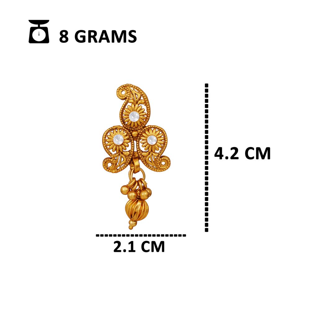 Ethnic Gold Plated Cz American Diamond Studded Laxmi And Peacock Design Necklace Set With Adjustable Thread For Women