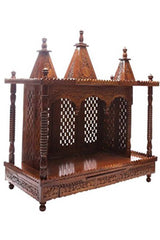 Brown Sheesham Wood Pooja Mandir