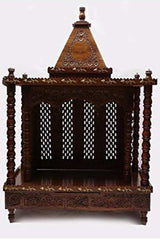 Brown Sheesham Wood Pooja Mandir