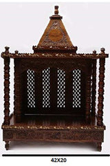 Brown Sheesham Wood Pooja Mandir