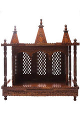 Brown Sheesham Wood Pooja Mandir