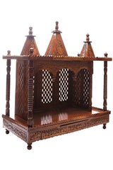 Brown Sheesham Wood Pooja Mandir