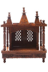 Brown Sheesham Wood Pooja Mandir