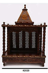 Brown Sheesham Wood Pooja Mandir