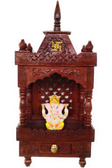 Brown Sheesham Wood Pooja Mandir