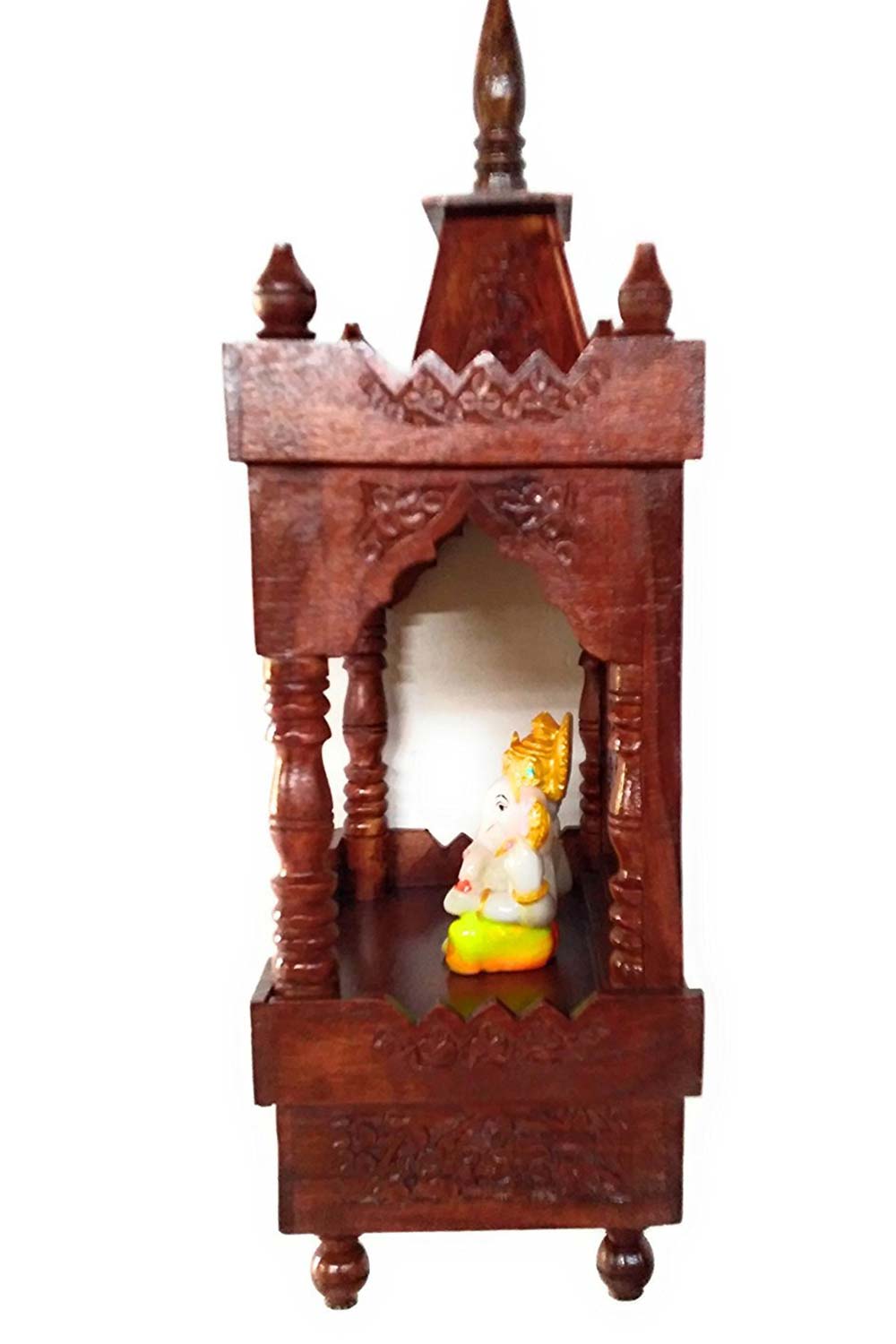 Brown Sheesham Wood Pooja Mandir