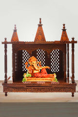 Brown Sheesham Wood Pooja Mandir