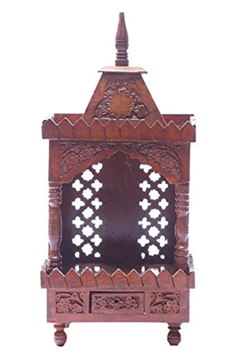 Brown Sheesham Wood Pooja Mandir