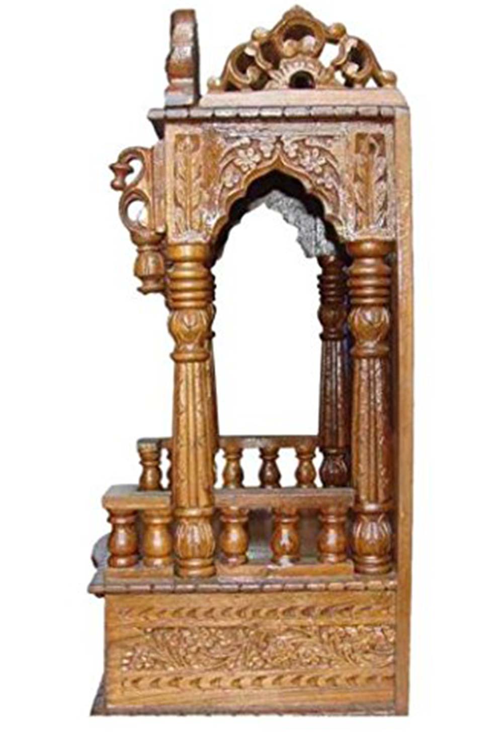 Brown Sheesham Wood Pooja Mandir