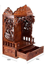 Brown Sheesham Wood Pooja Mandir