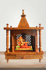 Brown Sheesham Wood Pooja Mandir