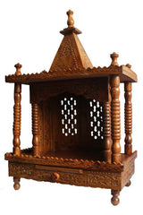 Brown Sheesham Wood Pooja Mandir