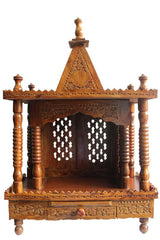 Brown Sheesham Wood Pooja Mandir