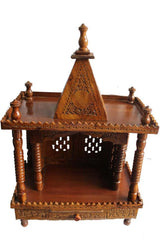 Brown Sheesham Wood Pooja Mandir