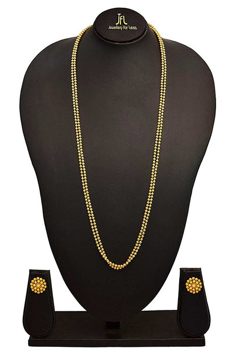 Buy Women's Copper 2 Layer Gold Plated Bead Necklace Set Online - Back