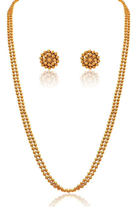 Buy Women's Copper 2 Layer Gold Plated Bead Necklace Set Online
