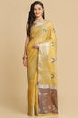 Buy Light Yellow Resham Embroidery Party Wear Sarees Online