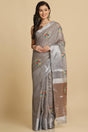 Buy Grey Resham Embroidery Party Wear Sarees Online